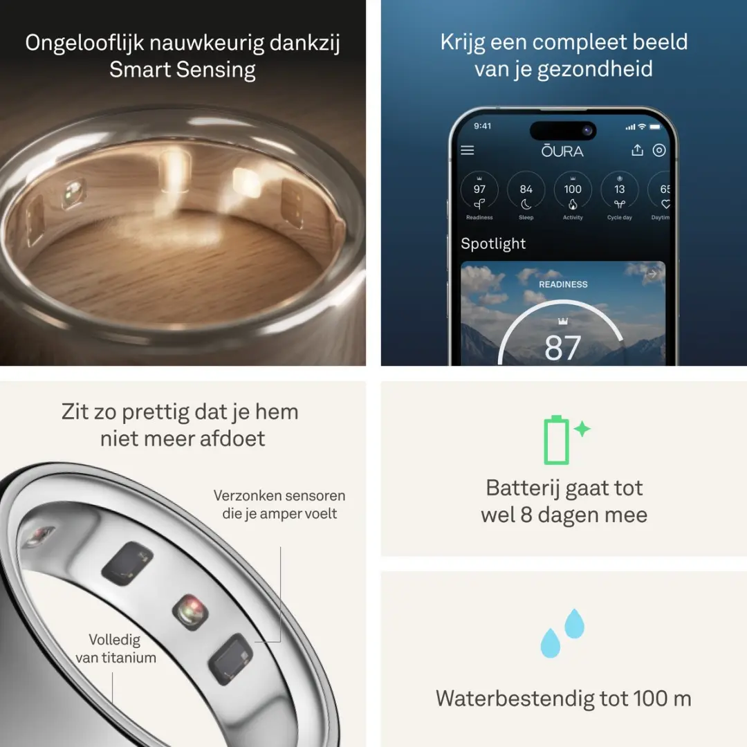 Oura Ring 4 - Maat 12 - Zilver - afbeelding 4 van 6