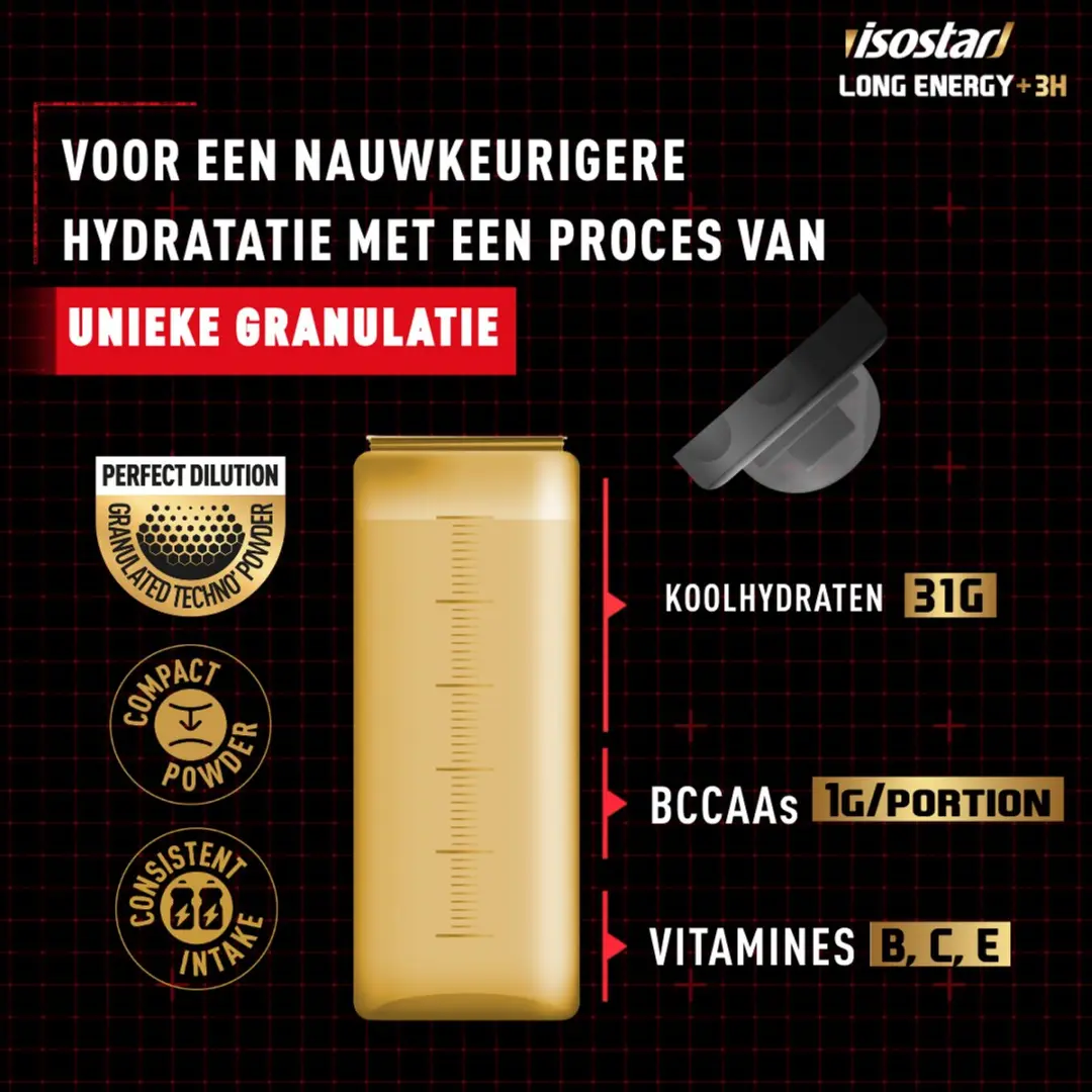 Isostar Long Energy 3H+ Isotone Sportdrank - 570g - Citroen