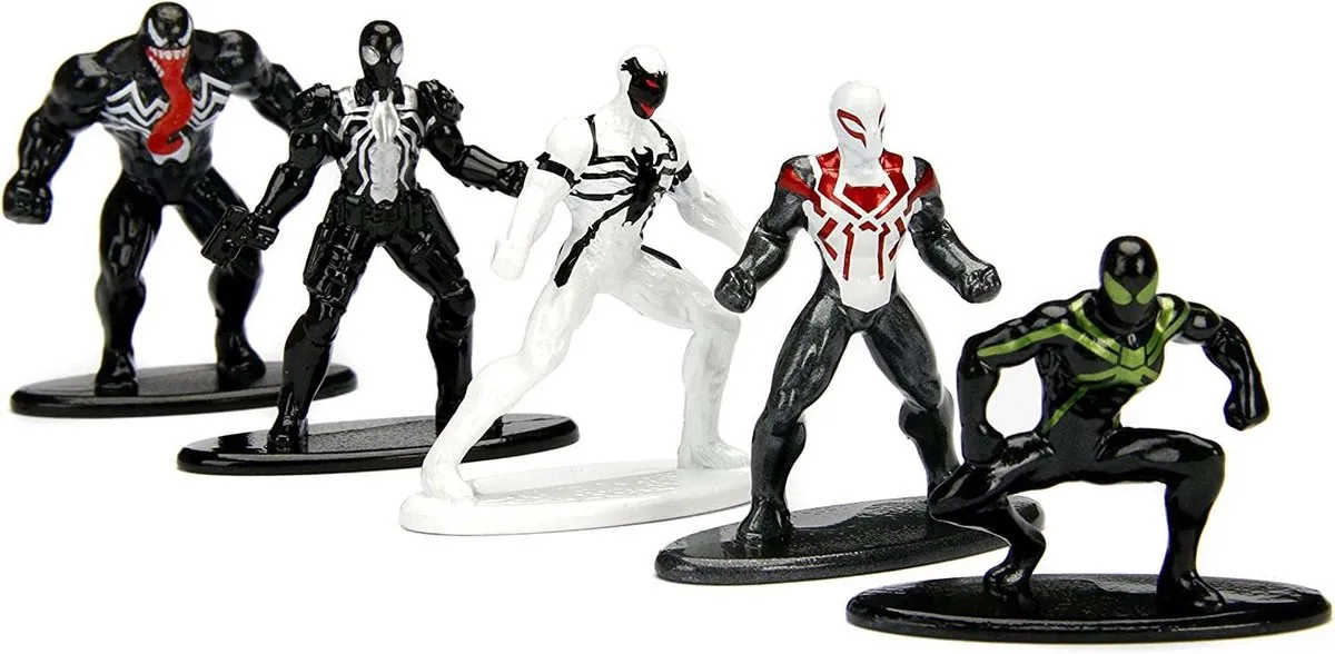 Spider-Man Nano Metalfigs Figuren - Marvel helden & schurken - 5 cm - 5 figuren