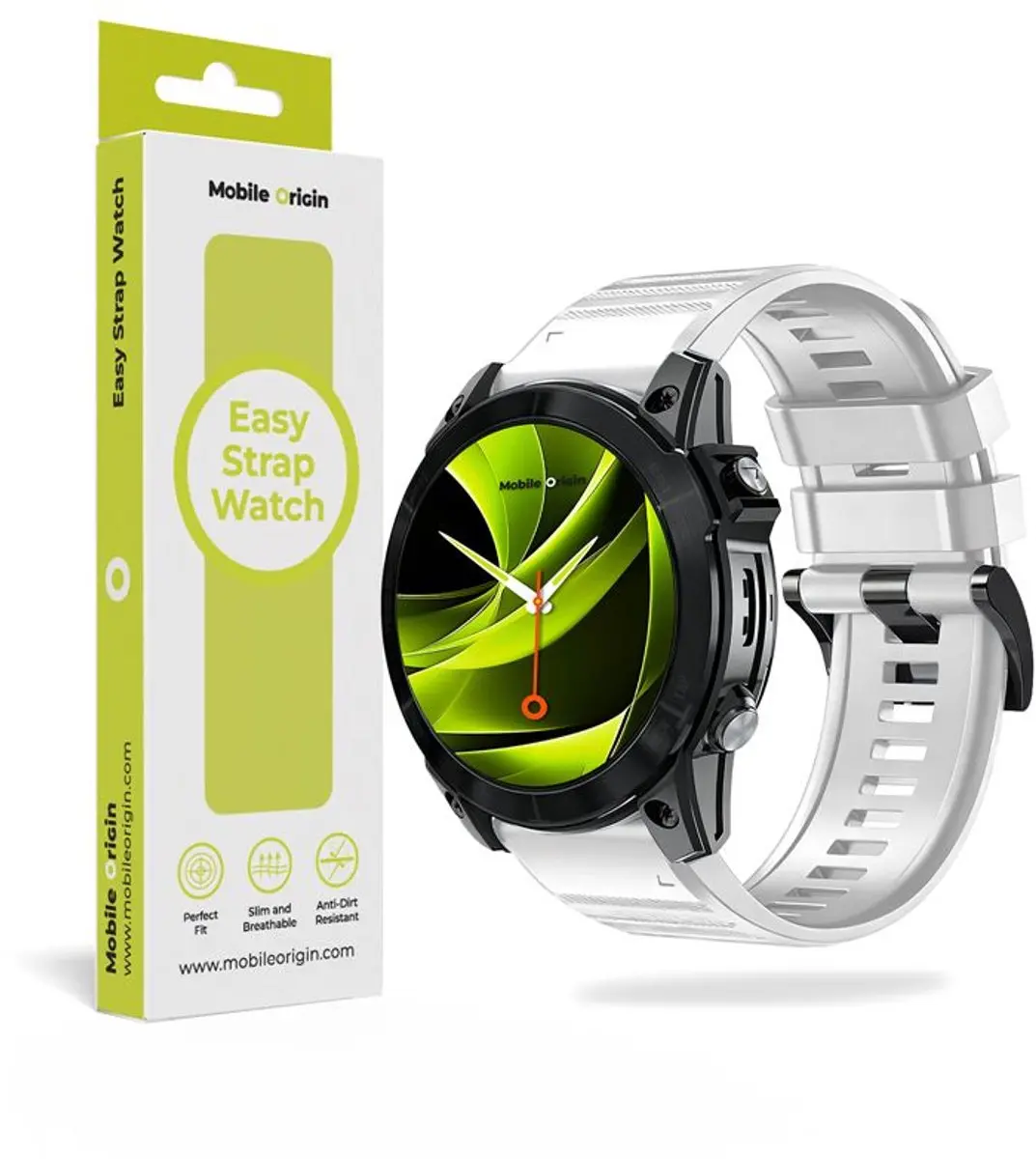 Mobile Origin Easy Strap Siliconen Horloge 26Mm Wit