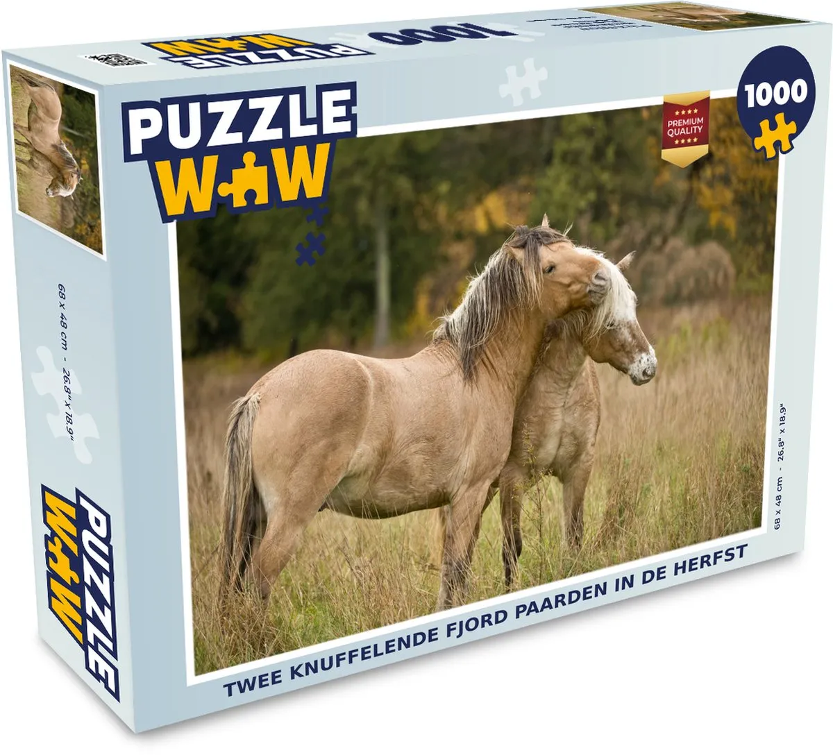 PuzzleWow Legpuzzel Twee Fjordpaarden Herfst 1000 Stuks - Multicolor