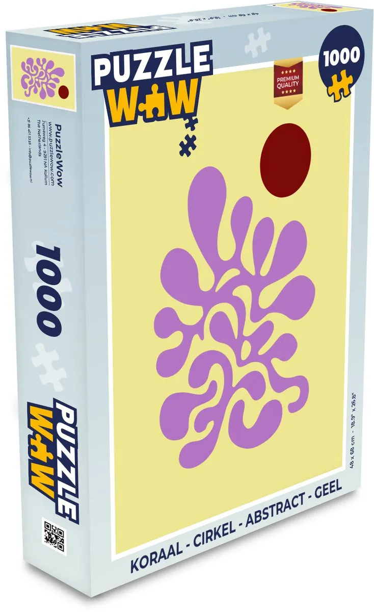 PuzzleWow Koraal Cirkel Legpuzzel 1000 Stuks - Geel