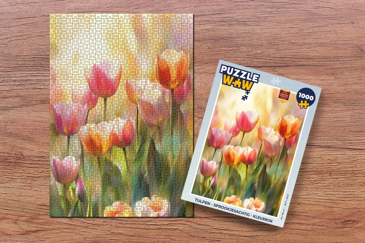 PuzzleWow Tulpen Legpuzzel 1000 Stuks - Kleurrijk