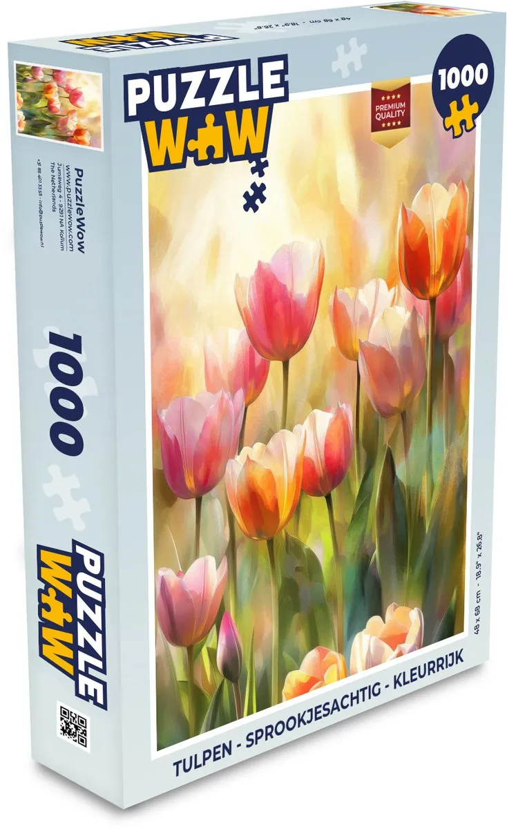 PuzzleWow Tulpen Legpuzzel 1000 Stuks - Kleurrijk