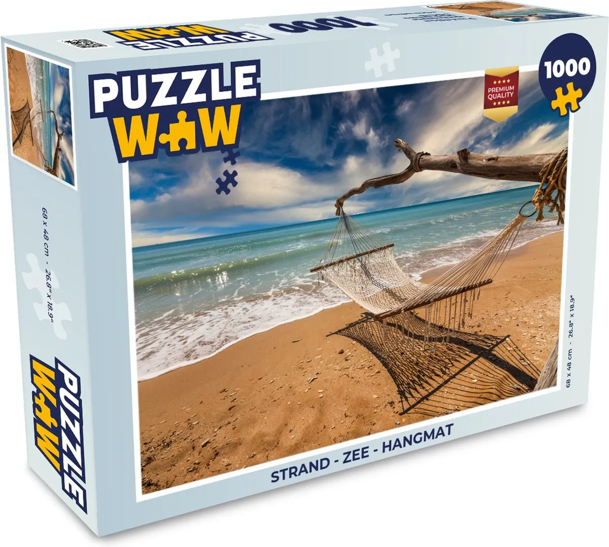PuzzleWow Strand Zee Hangmat Legpuzzel 1000 Stuks - Multicolor