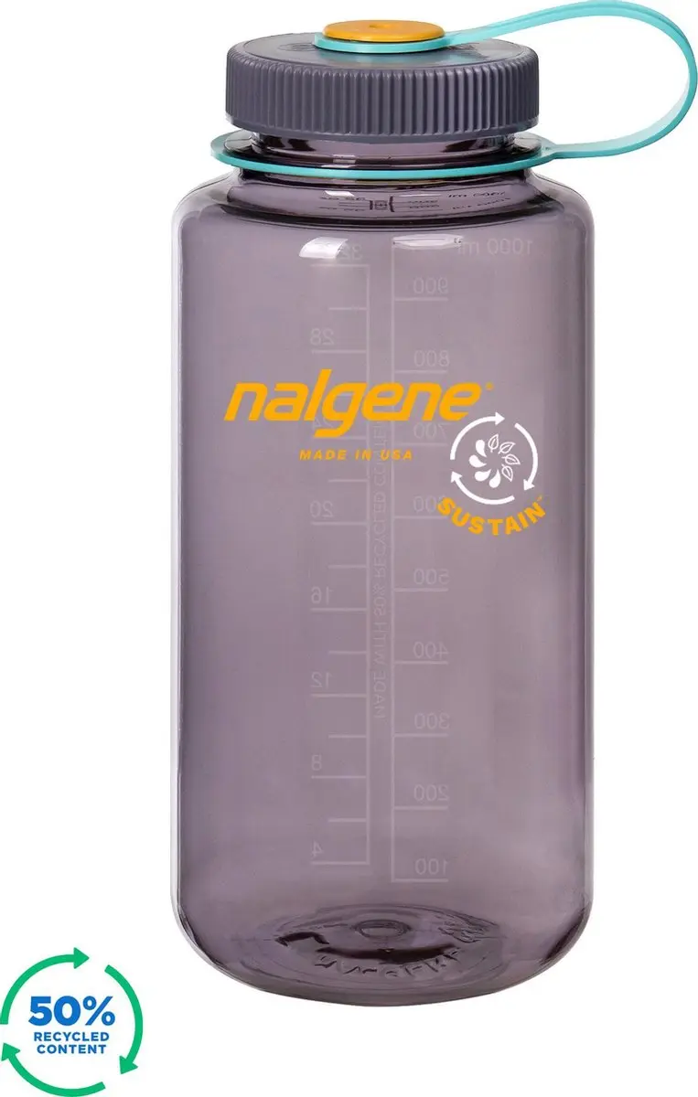 Nalgene Wide Mouth Fles 1L - Aubergine - afbeelding 2 van 6