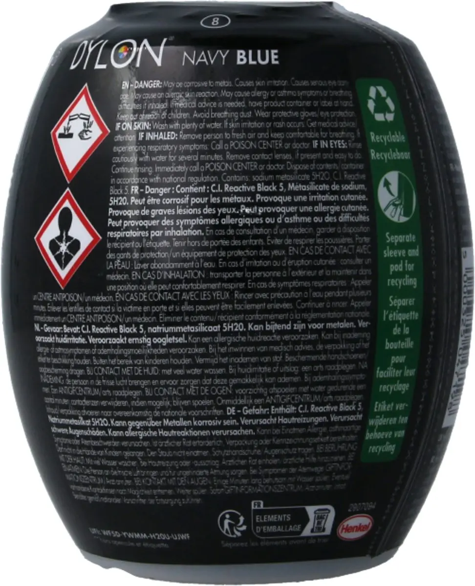 Dylon Wasmachine Textielverf Pods Navy Blue - 350g