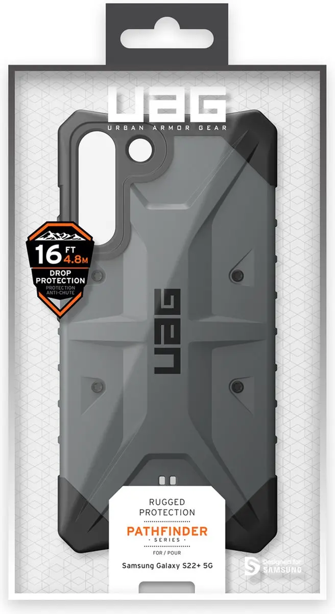 Urban Armor Gear Pathfinder Samsung Galaxy S22 Plus Hoesje - Zilver - afbeelding 6 van 6