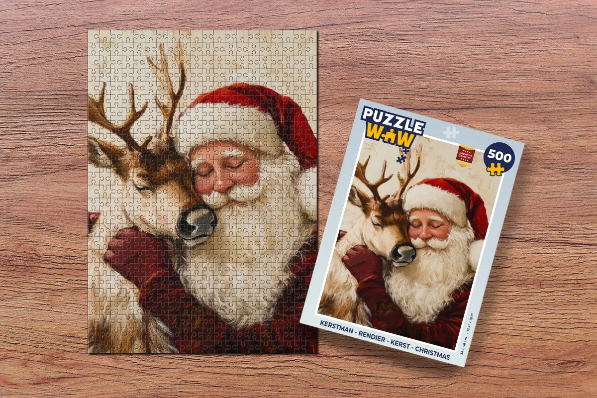 PuzzleWow Kerstman Rendier Legpuzzel 500 Stuks