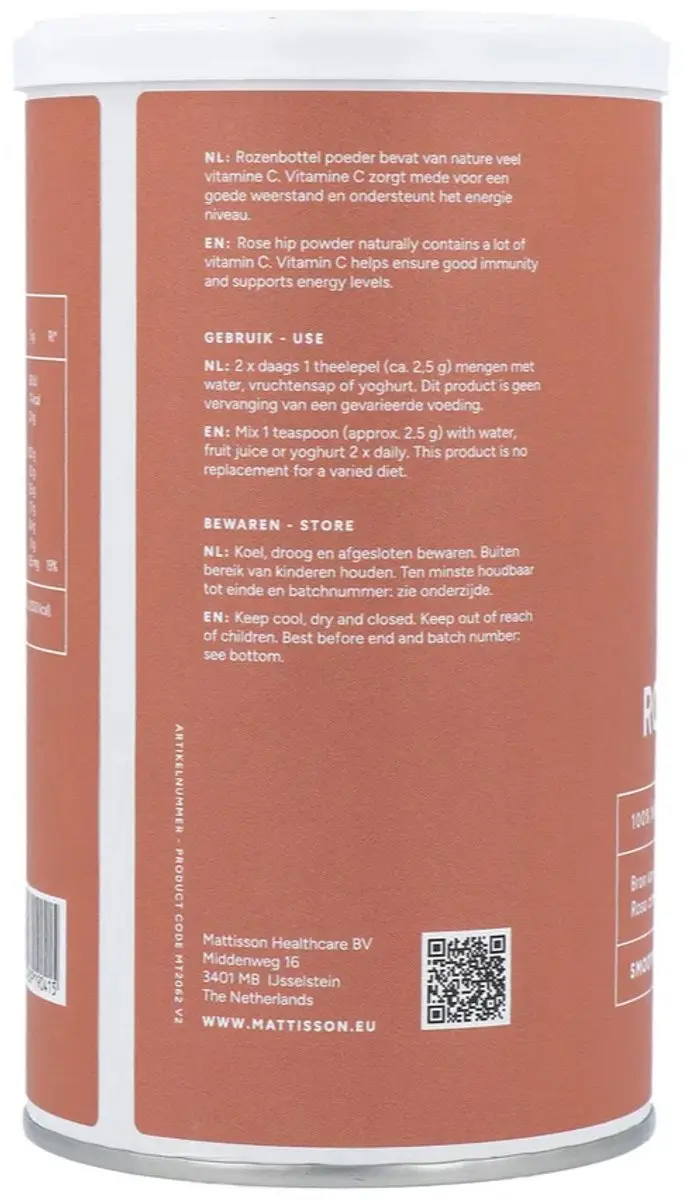 Mattisson Rozenbottelpoeder - Voedingssupplement 200g