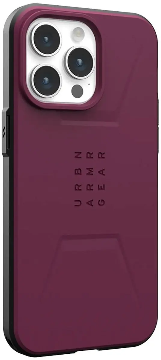 Urban Armor Gear Civilian Mag iPhone 15 Pro Hoesje - Bordeauxrood - afbeelding 6 van 6