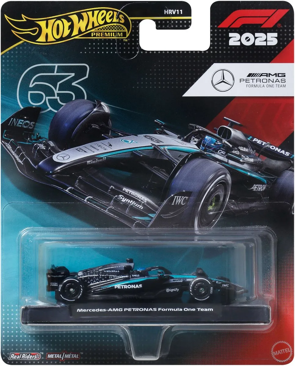 Hot Wheels Premium Mercedes-AMG Petronas F1 #63 JKD80 - Meerkleurig