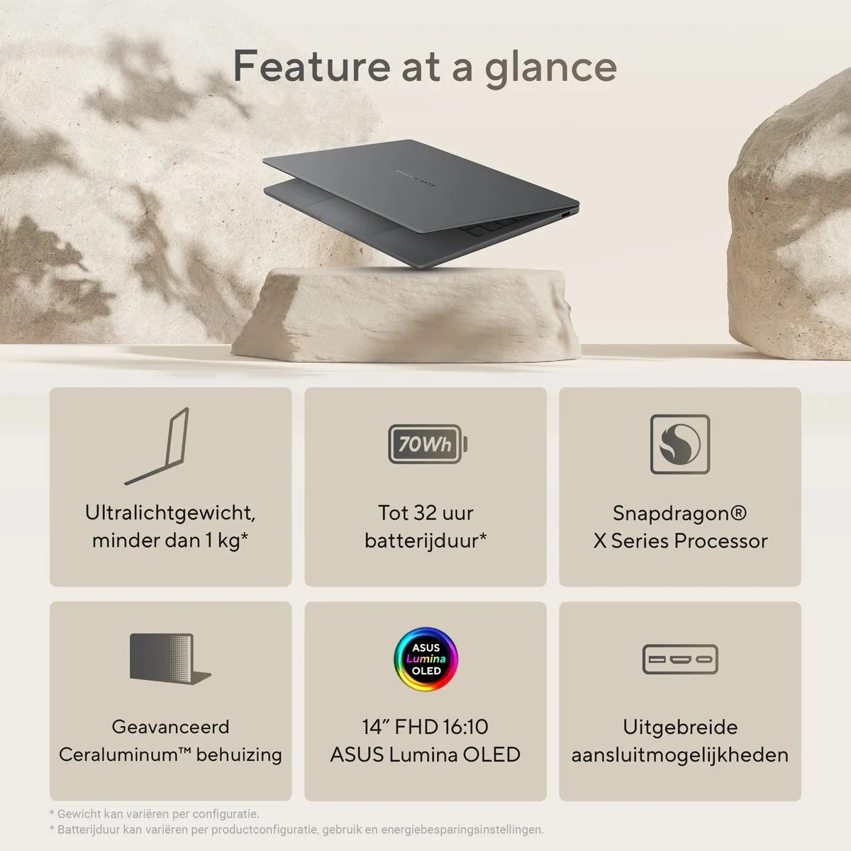 ASUS Zenbook A14 UX3407QA-QD220W Laptop 14" - 1TB SSD