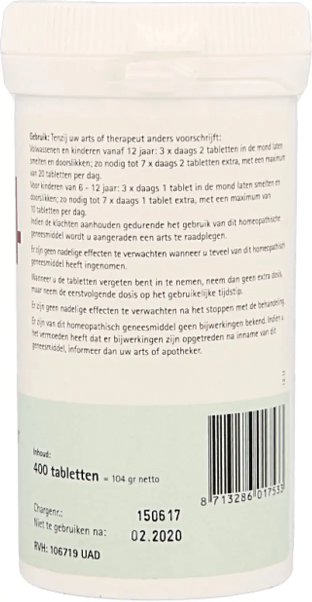 Pfluger Schüssler Zout nr 24 Arsenum Jodatum D6 - 400 Tabletten