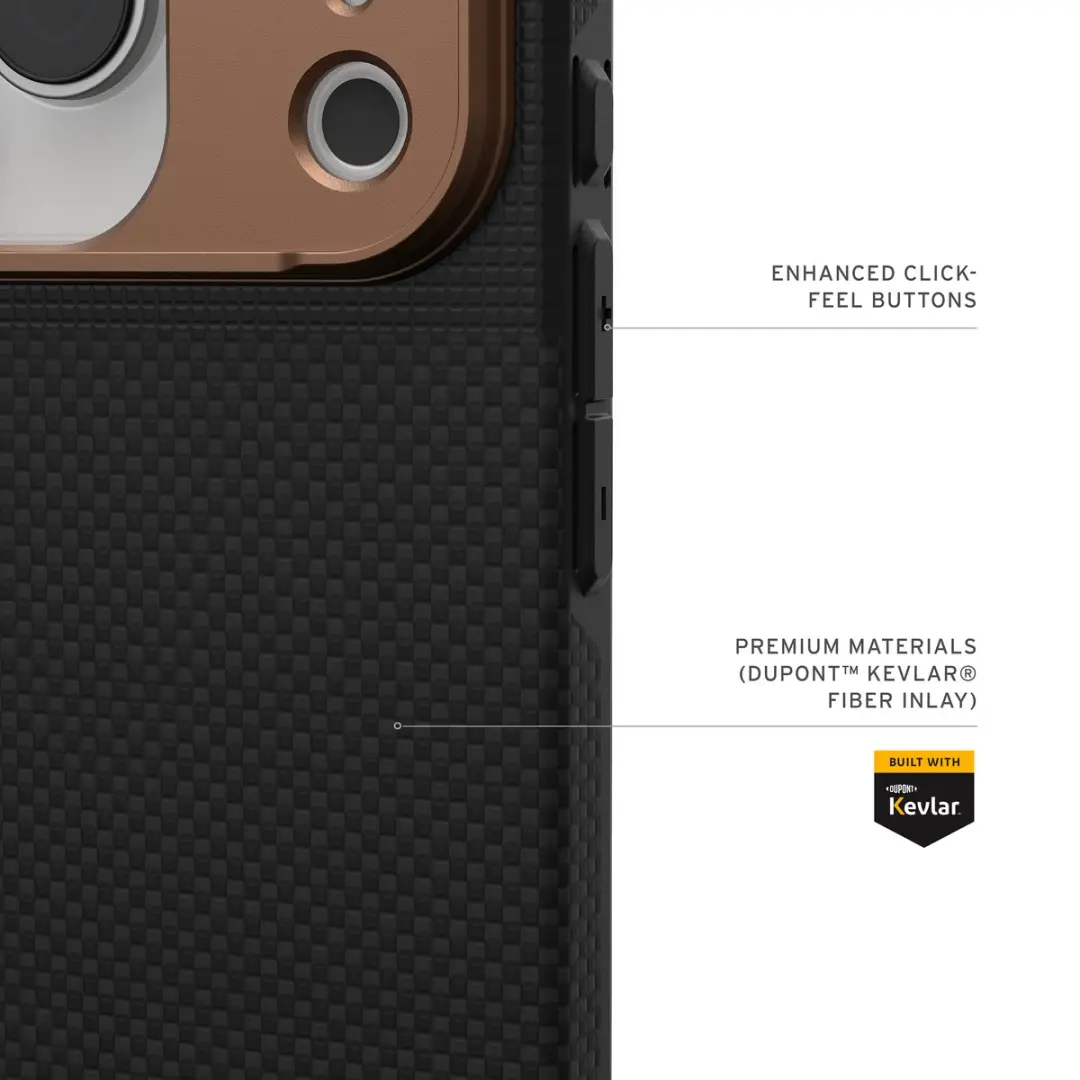 Urban Armor Gear Fibr Armr 114555113985 Backcover - iPhone 17 Pro - Graphite/Bronze - afbeelding 6 van 6