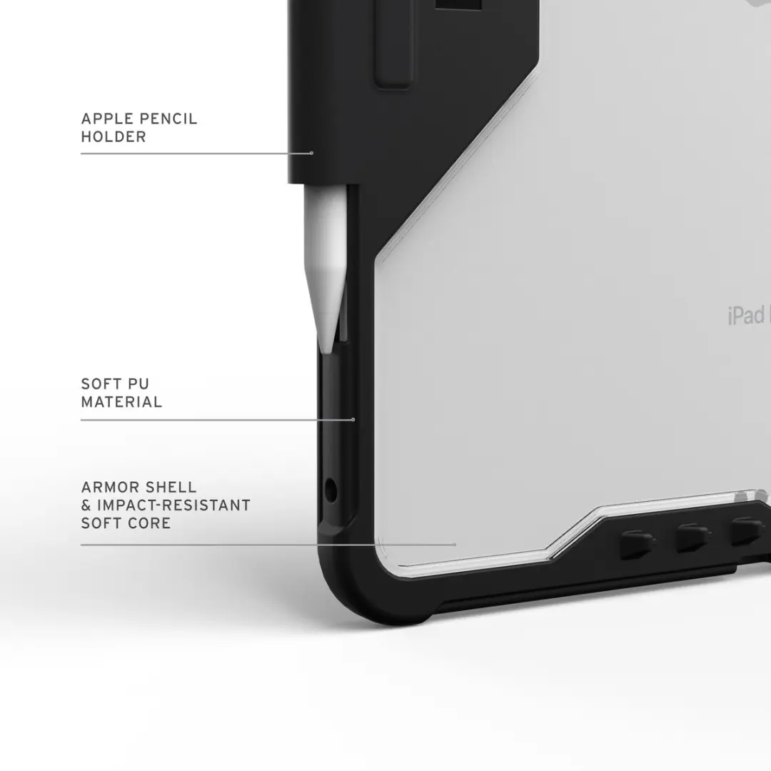 Urban Armor Gear 124500114043 Foliohoes - 13" - iPad Pro 12.9 (2018) - Zwart/Transparant - afbeelding 3 van 5