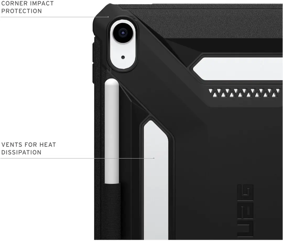 Urban Armor Gear Scout LT Backcover - Apple iPad 11/10 2025/2022 - Zwart - afbeelding 2 van 6
