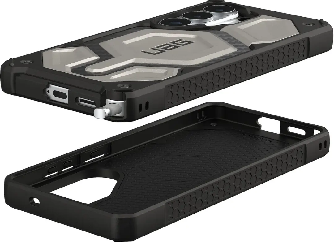 Urban Armor Gear Monarch Pro Backcover S26 Ultra - Titanium Zilver - afbeelding 4 van 6