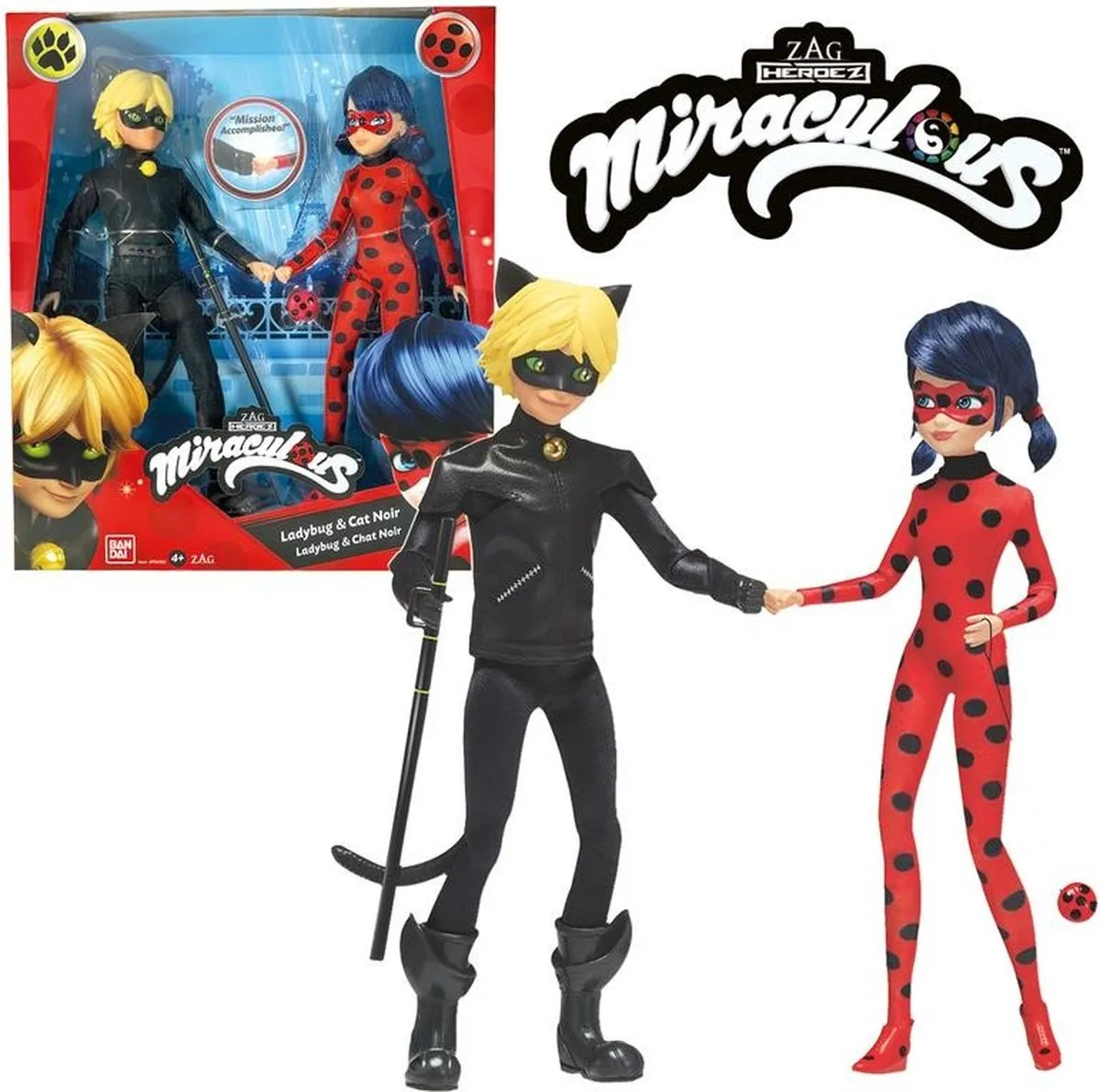 Bandai Miraculous Ladybug & Cat Noir Figuren 26cm