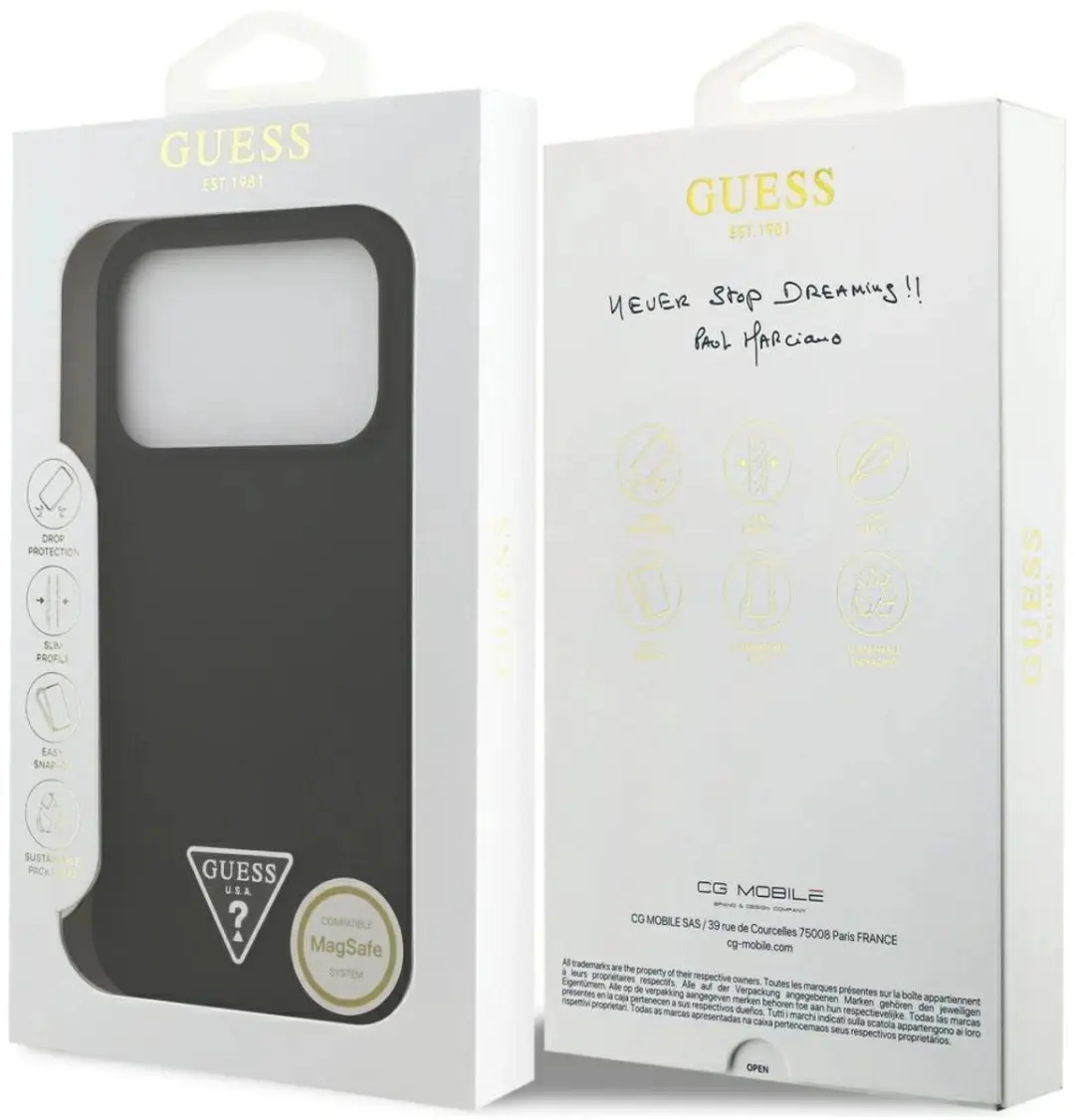 GUESS Siliconen Magsafe Hoes iPhone 17 Pro - Logo - Zwart - afbeelding 3 van 6