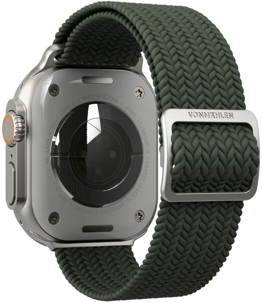 Vonmählen Woven Loop Band Apple Watch - 38/40/41/42mm - Olive - afbeelding 6 van 6