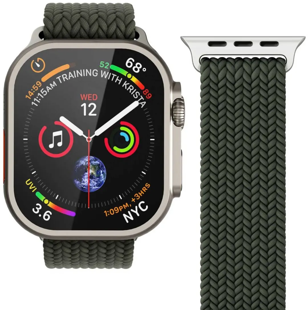 Vonmählen Woven Loop Band Apple Watch - 38/40/41/42mm - Olive - afbeelding 3 van 6