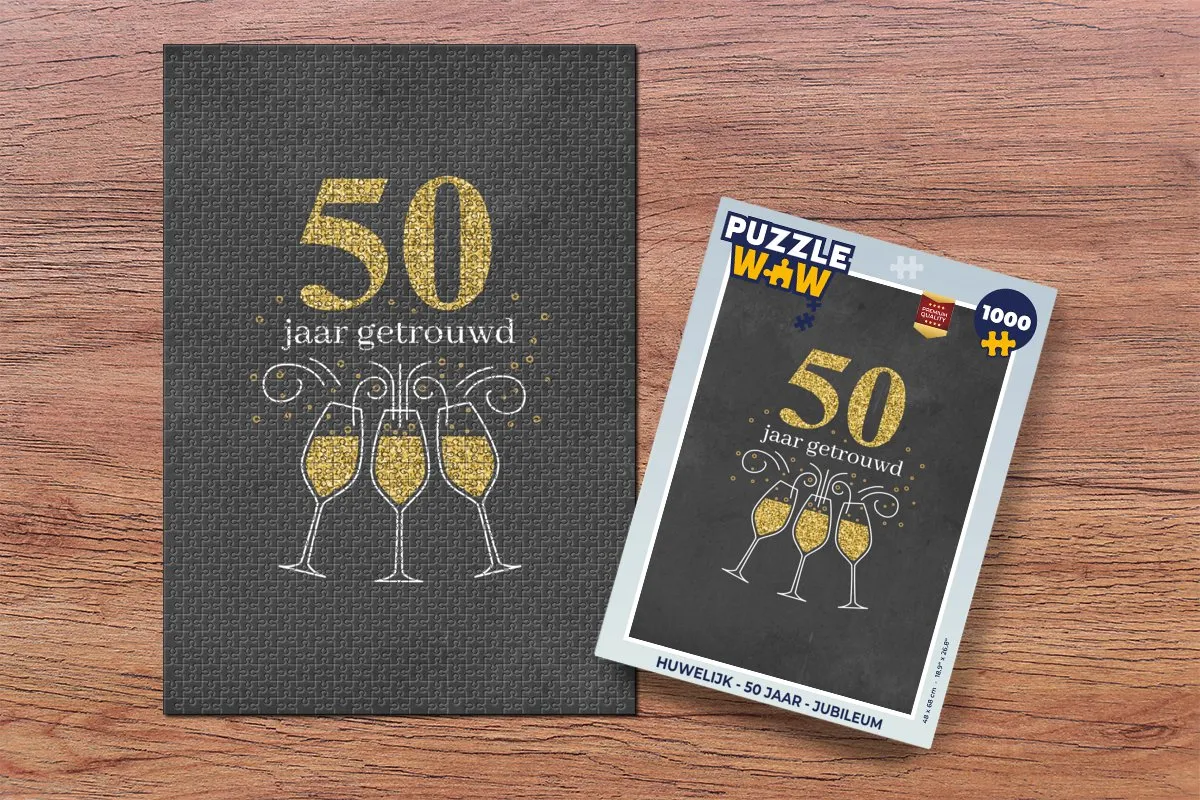 PuzzleWow 1000-delige Jubileumpuzzel 50 Jaar Getrouwd - Multicolor