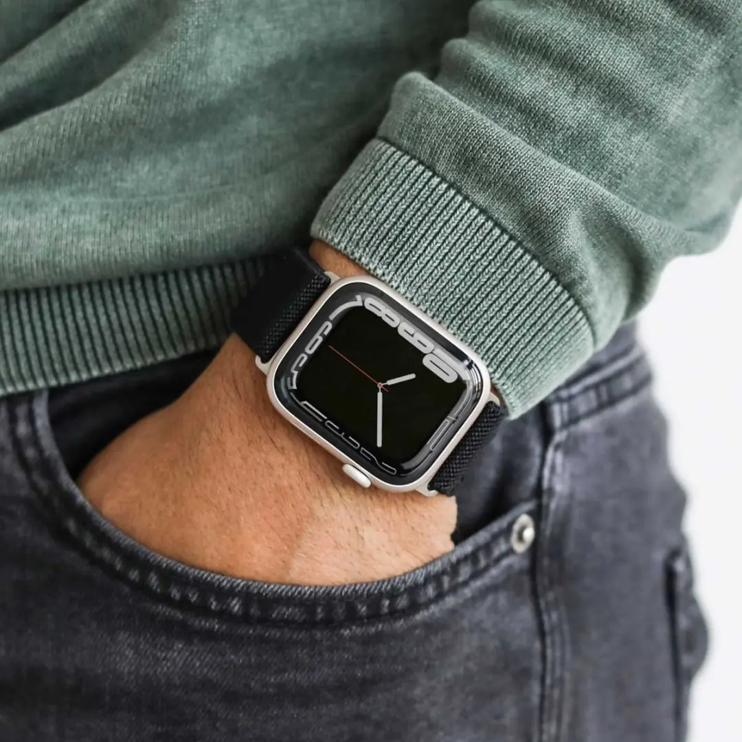 Vonmählen Classic Nylon Loop Bandje Apple Watch - 38-42mm Zwart - afbeelding 4 van 6