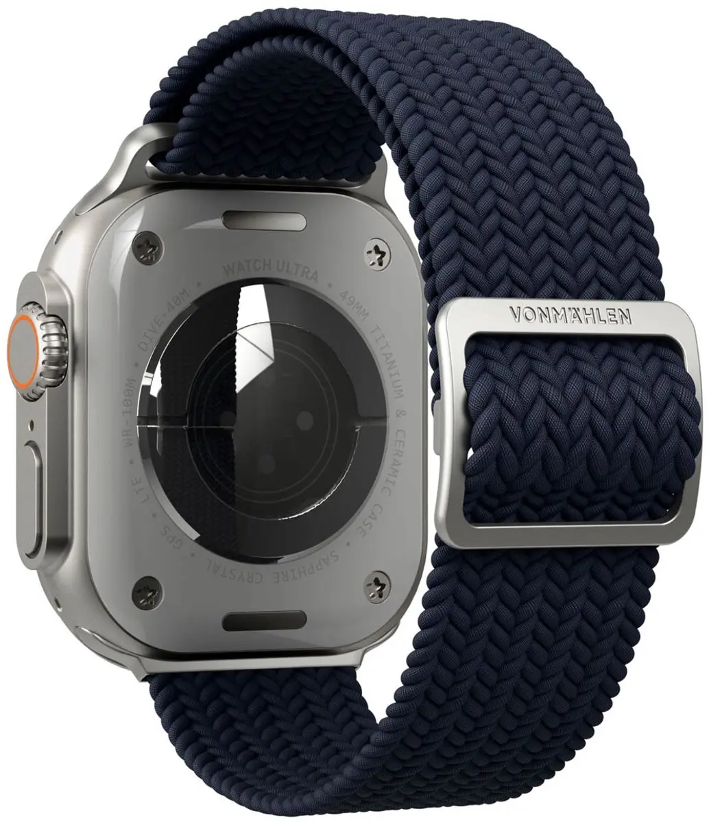 Vonmählen Woven Loop Band Apple Watch 38-42mm - Navy - afbeelding 6 van 6