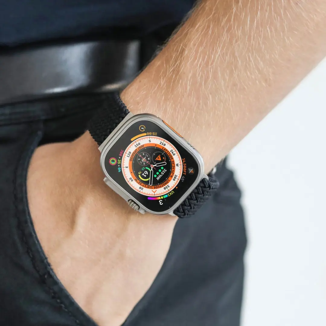 Vonmählen Woven Loop Band Apple Watch - 38-42mm Zwart - afbeelding 4 van 6