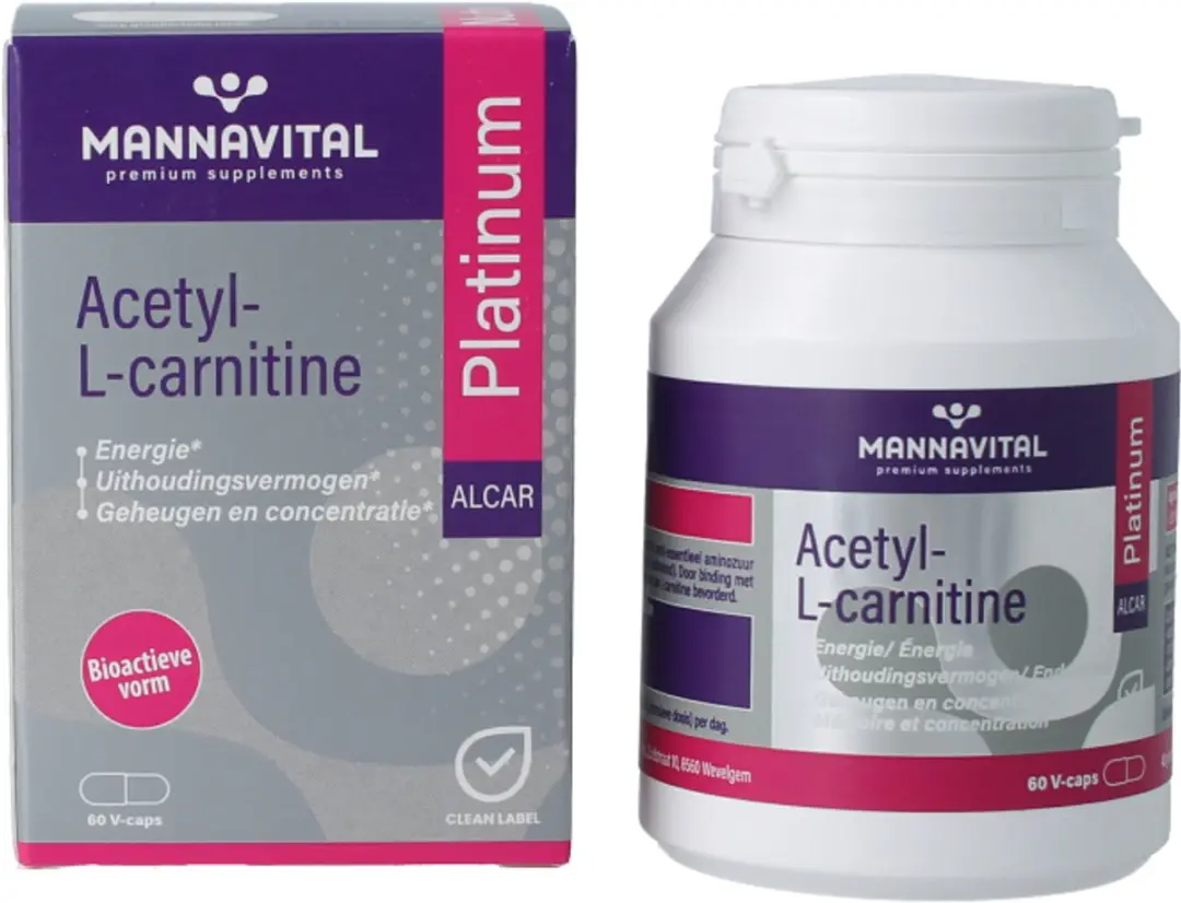 Mannavital Acetyl-L-Carnitine 60 Vegetarische Capsules