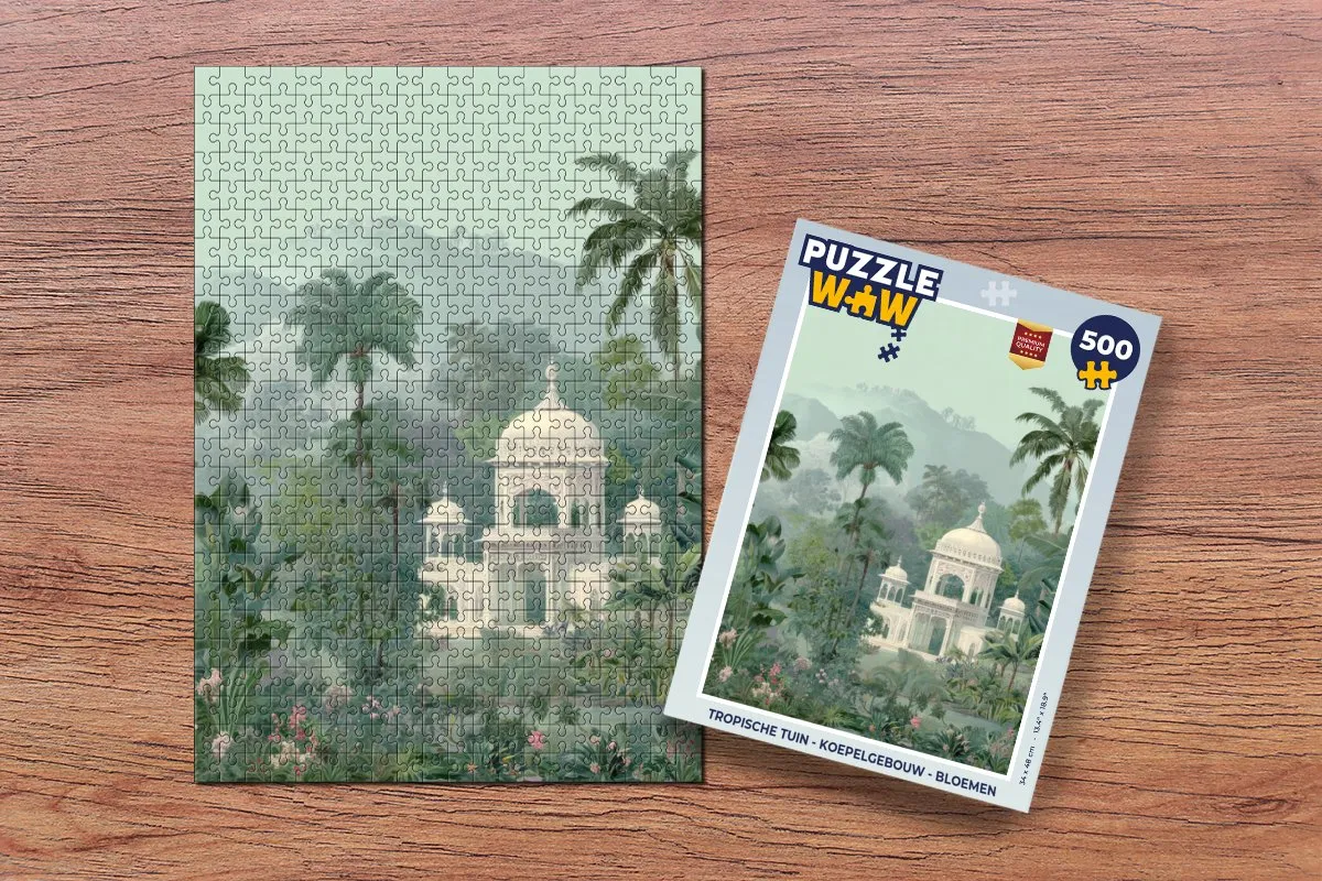 PuzzleWow Tropische Tuin Legpuzzel 500 Stuks - Koepelgebouw
