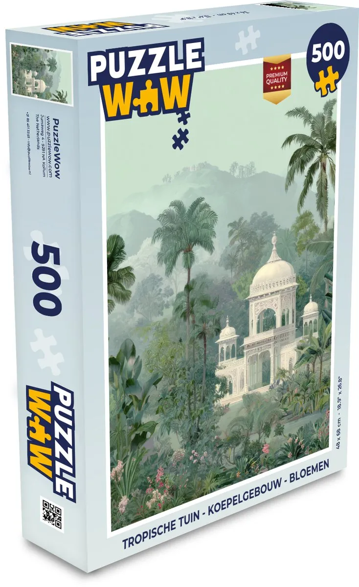 PuzzleWow Tropische Tuin Legpuzzel 500 Stuks - Koepelgebouw