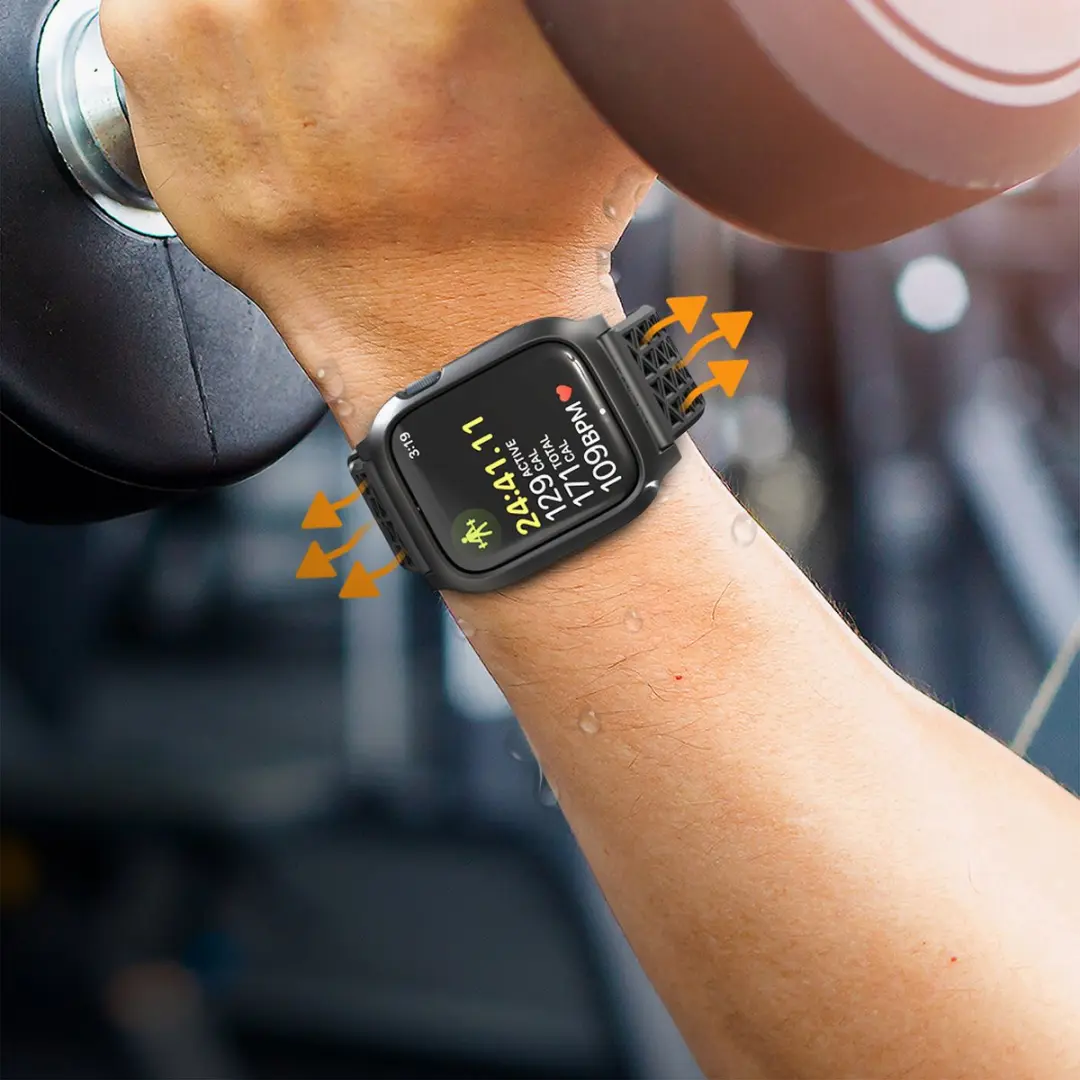 Catalyst Siliconen Apple Watch Band 41mm - Zwart - afbeelding 2 van 6