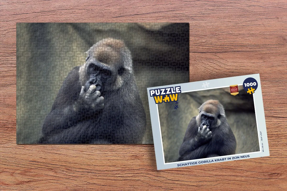 PuzzleWow Schattige Gorilla Legpuzzel 1000 Stuks - Multicolor