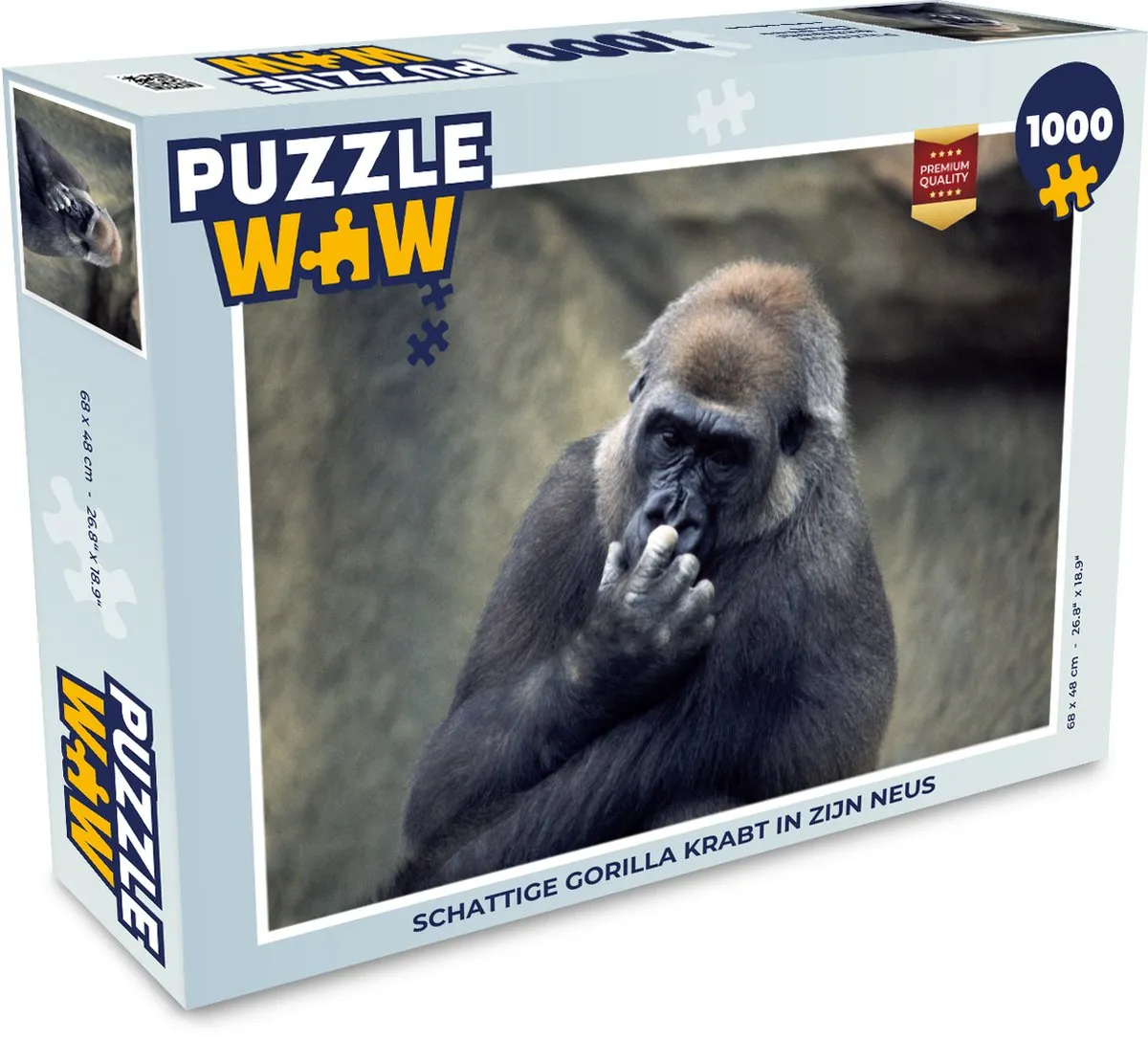 PuzzleWow Schattige Gorilla Legpuzzel 1000 Stuks - Multicolor
