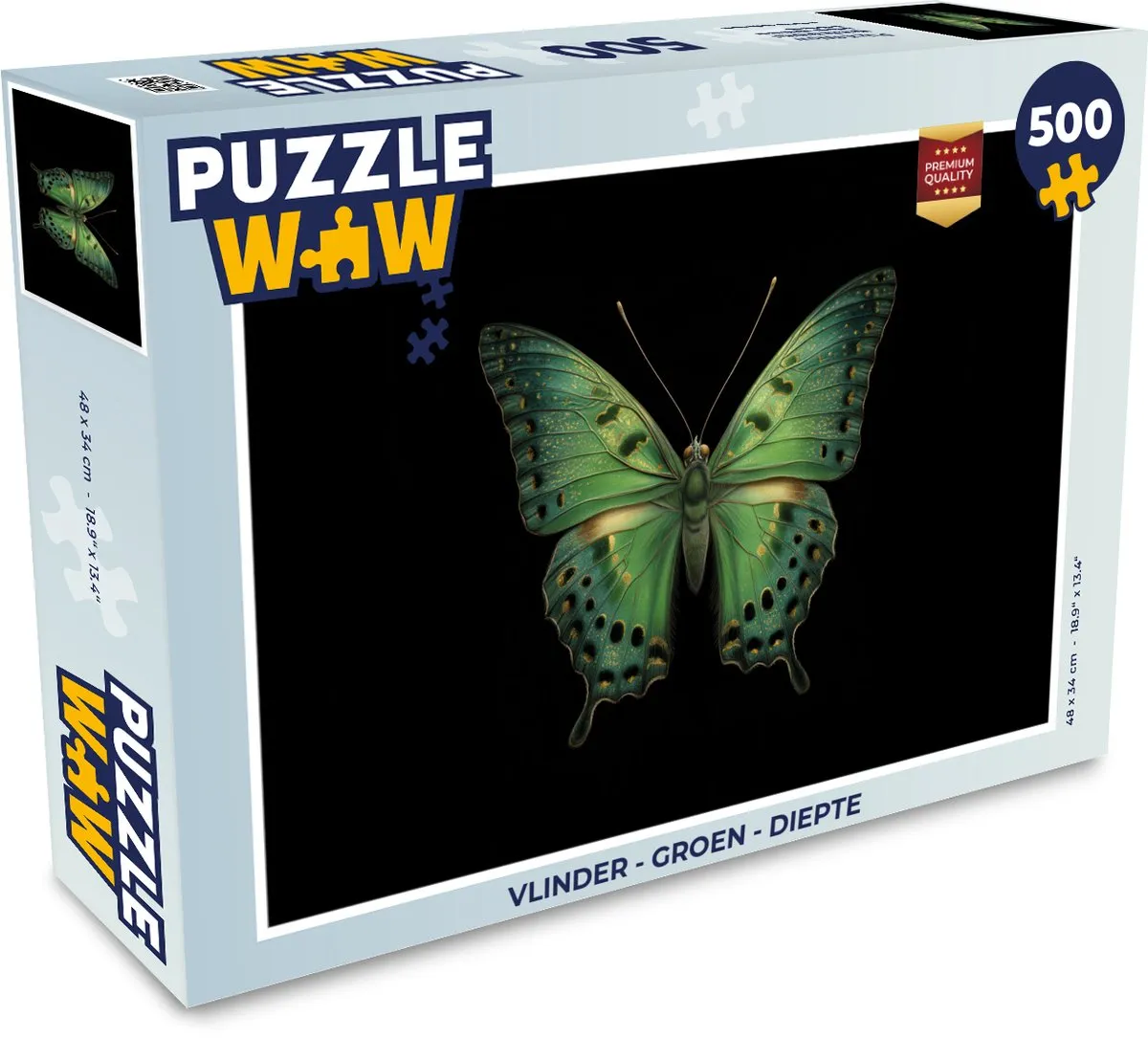 PuzzleWow Vlinder Legpuzzel 500 Stuks - Groen