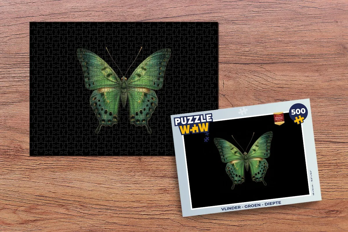 PuzzleWow Vlinder Legpuzzel 500 Stuks - Groen