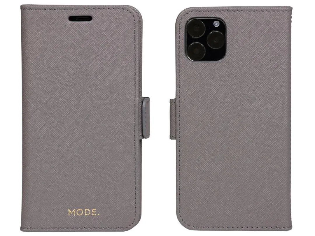 dbramante1928 iPhone 11 Pro Hoesje - Effen Grijs Leer - 4 Pasjes