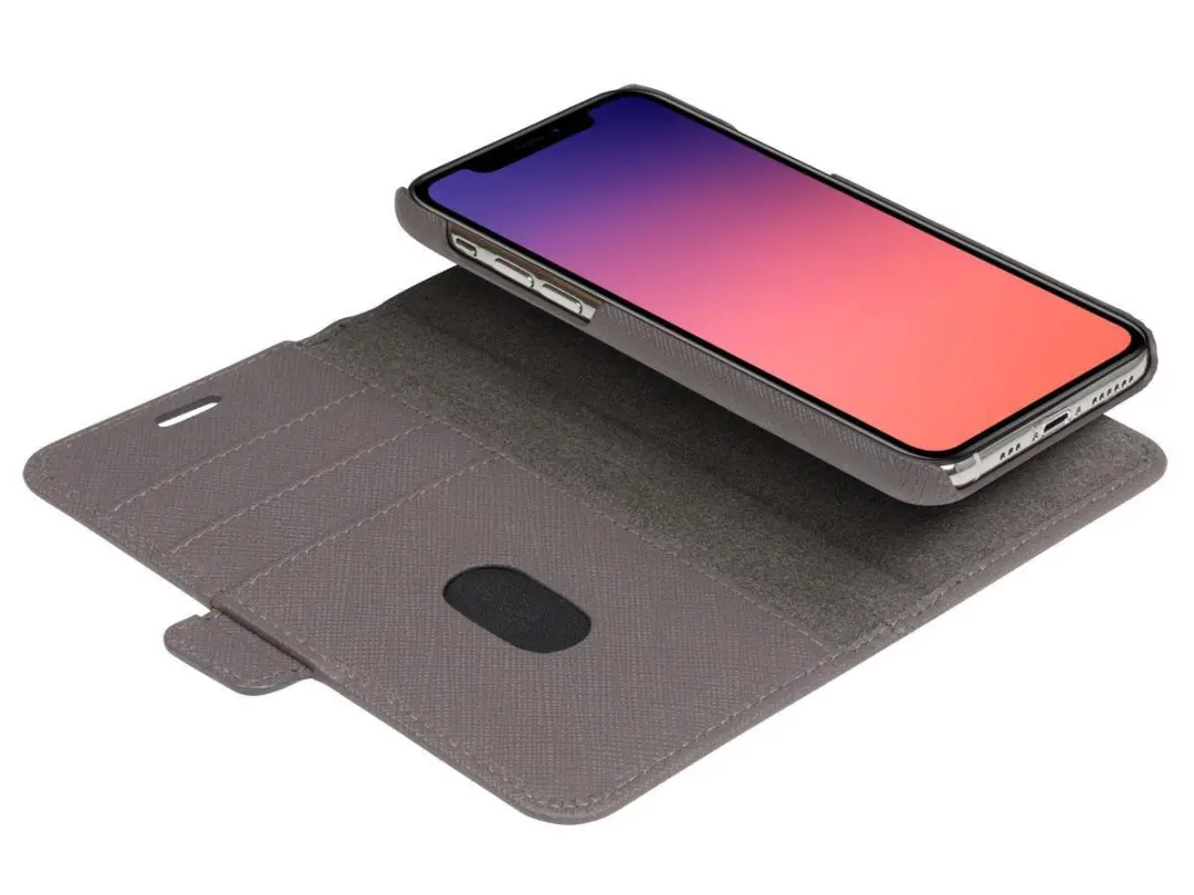 dbramante1928 iPhone 11 Pro Hoesje - Effen Grijs Leer - 4 Pasjes