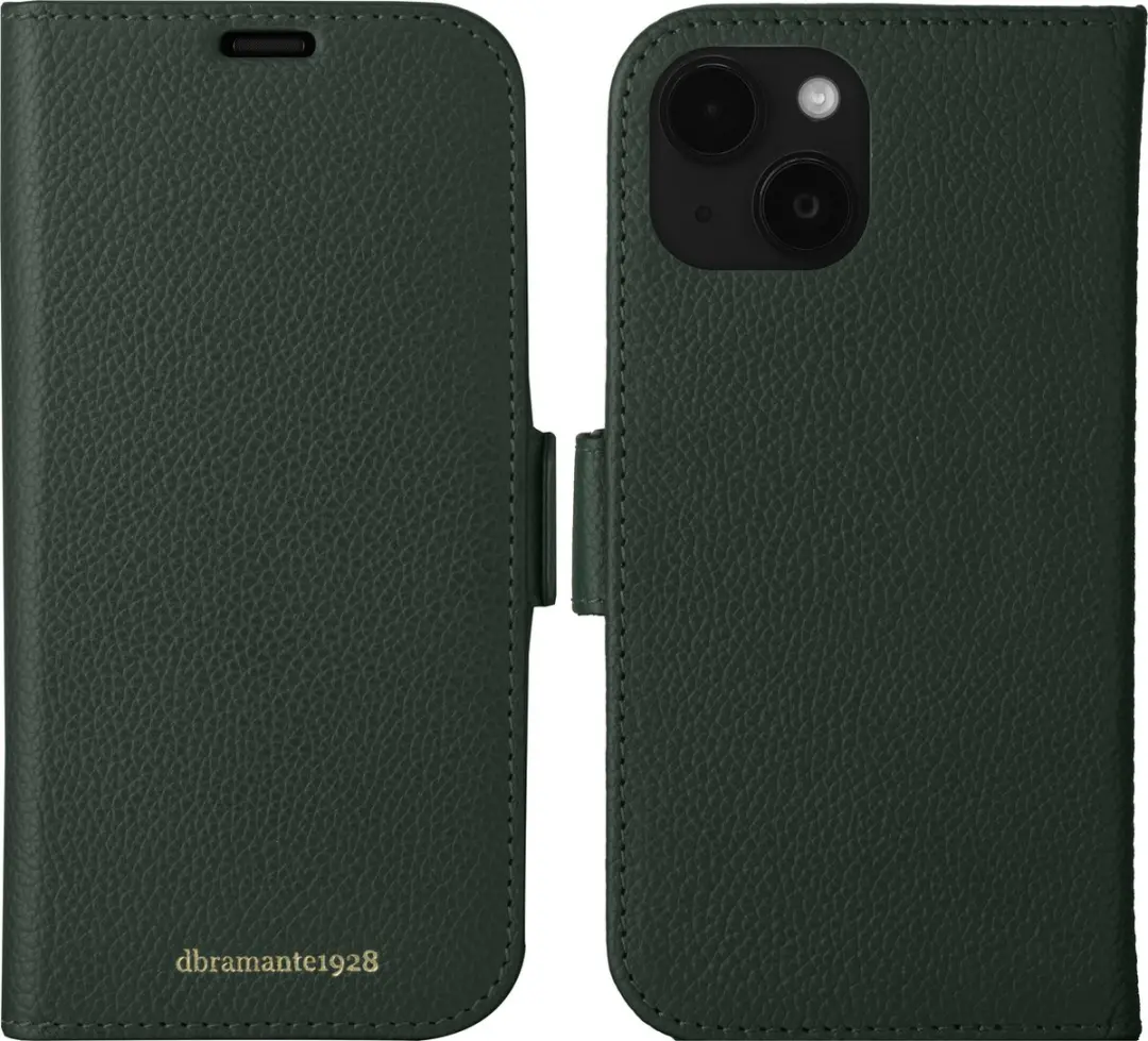 dbramante1928 iPhone 15 Plus Bookcase Hoesje - Effen Donkergroen - 4 Pasjes