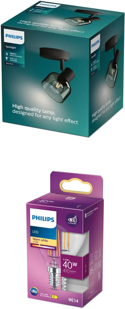 Philips Sleet Opbouwspot E14 Warmwit - Zwart