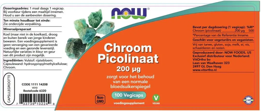 Now Foods Chroom Picolinaat 100 Vegicaps