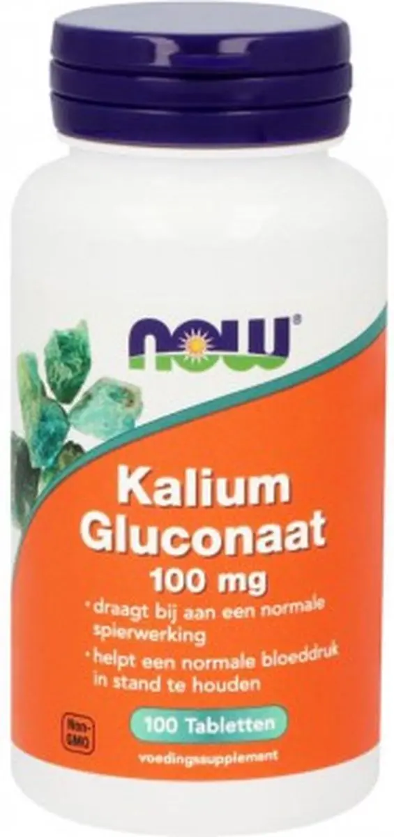 Now Foods Kalium Gluconaat 99mg - 100 Tabletten