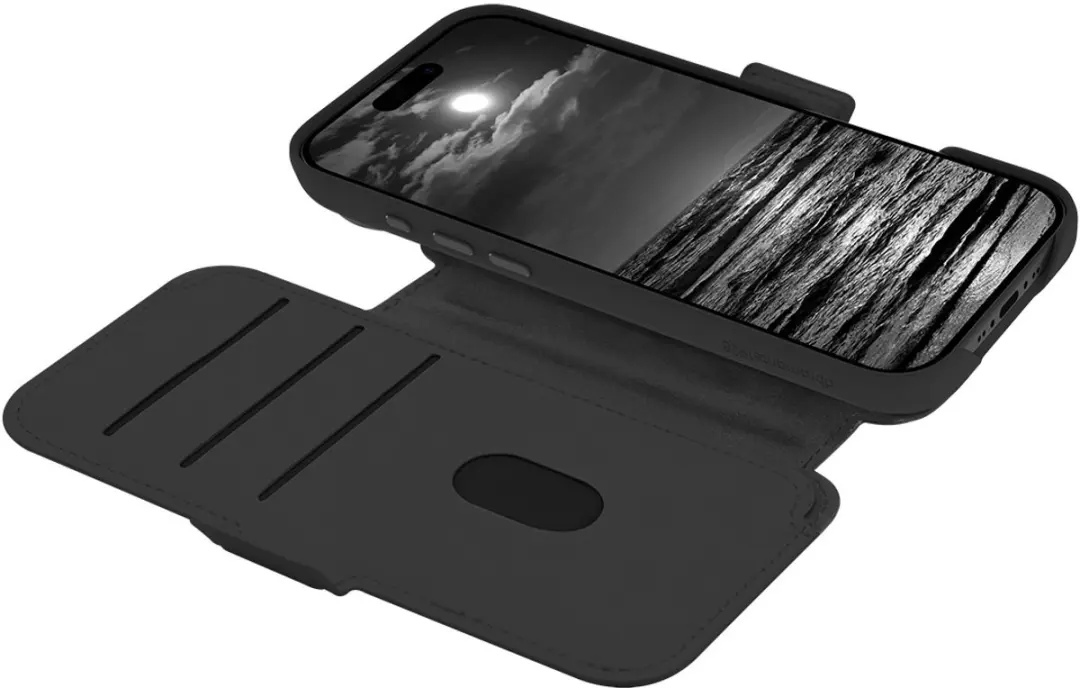 dbramante1928 Bookcase Hoesje iPhone 17 Air - Zwart - Kunstleer - 4 Pasjes