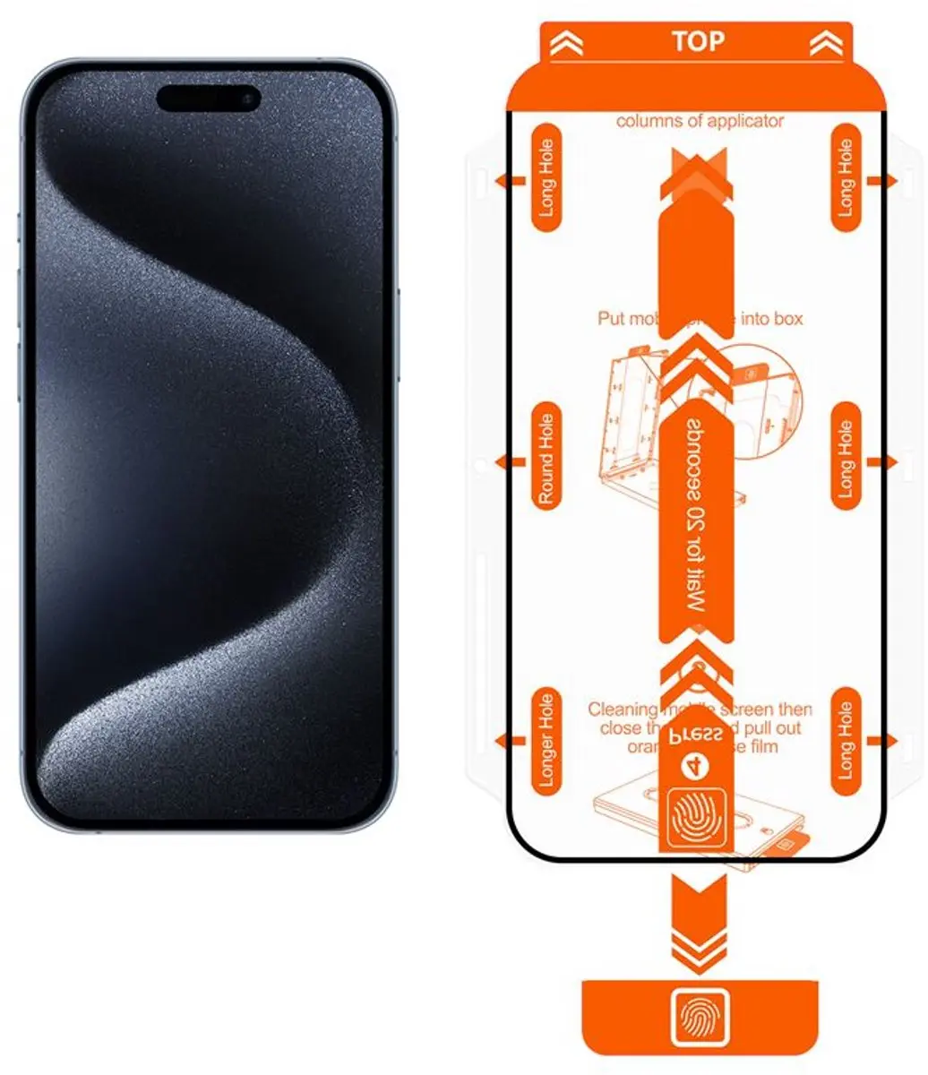 Mobile Origin Oranje Screen Guard iPhone 15 Pro - 2 Stuks