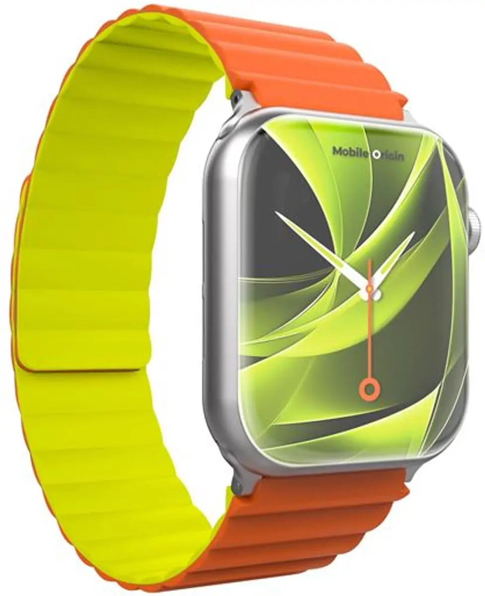 Mobile Origin Magnetische Band Apple Watch - Oranje/Groen - One Size