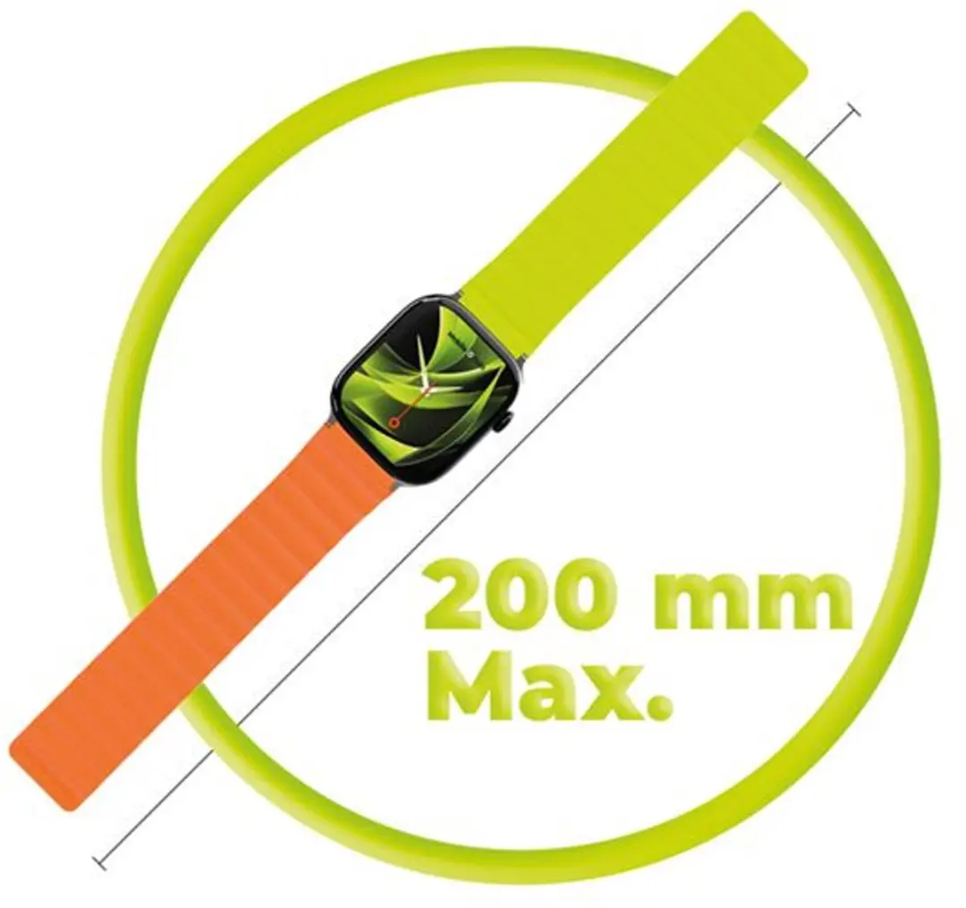 Mobile Origin Magnetische Band Apple Watch - Oranje/Groen - One Size