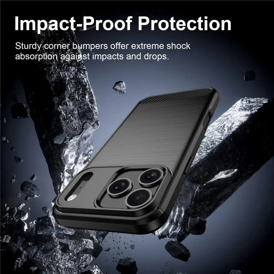 Selected Geborsteld TPU Hoesje iPhone 18 Pro - Zwart - afbeelding 5 van 6