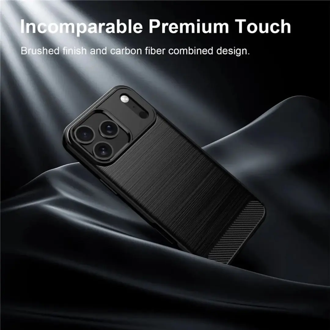 Selected Geborsteld TPU Hoesje iPhone 18 Pro - Zwart - afbeelding 6 van 6